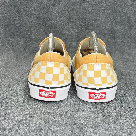 Vans Shoes Men's 11.5 Yellow Checkerboard Slip On Athletic Retro Skate Sneakers - Picture 5 of 11